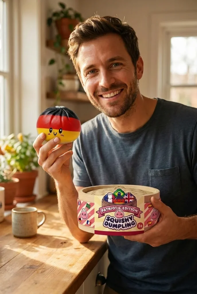 Germany Flag Dumpling Squishy Toy with its box