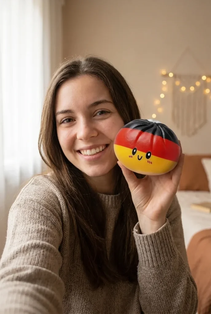 Germany Flag Dumpling Squishy Toy in everyday life