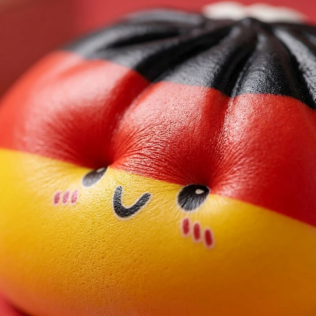 Germany Flag Dumpling Squishy Toy — close-up of the texture