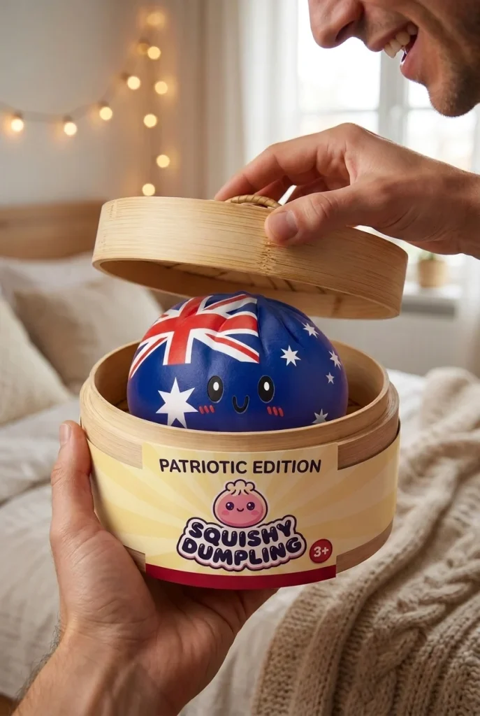 Australia Flag Squishy Dumpling unboxing moment