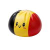 Belgian Flag Dumpling Squishy being squeezed, soft slow-rise foam