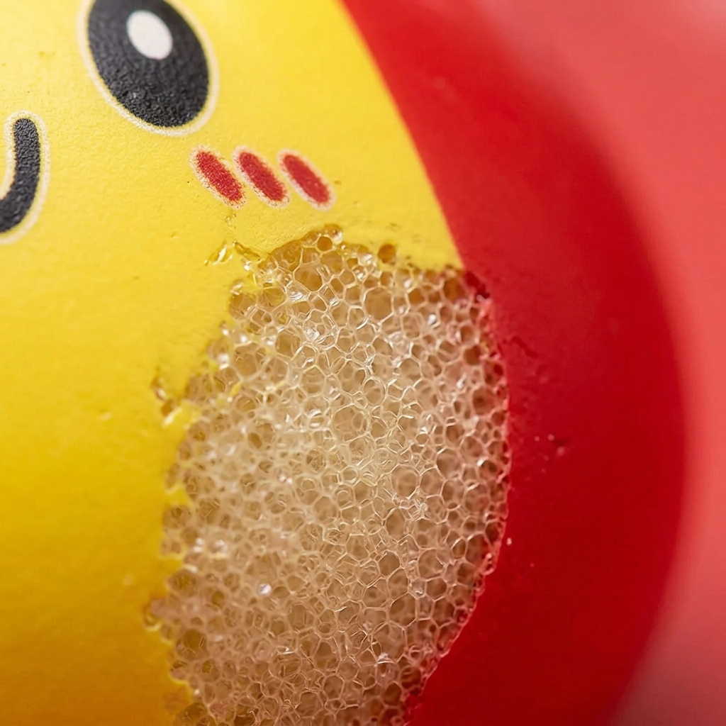 Belgian Flag Dumpling Squishy — close-up of the texture