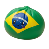 Brazil Flag Dumpling Squishy being squeezed, soft slow-rise foam