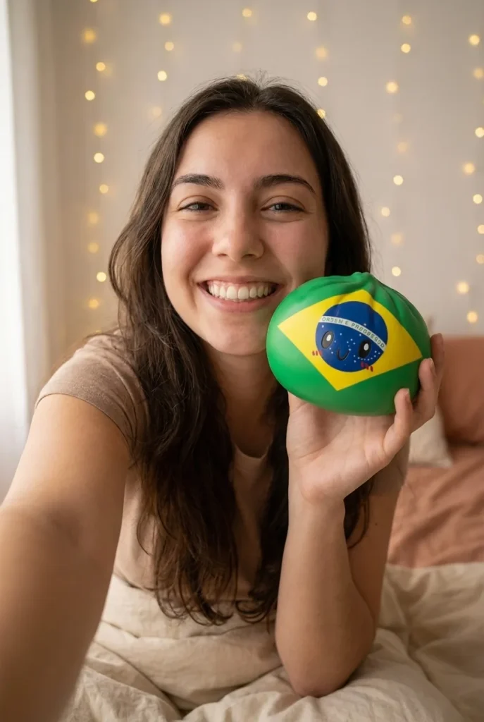 Brazil Flag Dumpling Squishy in everyday life
