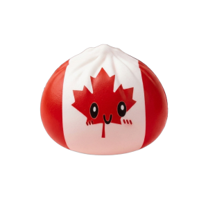 Canada Flag Squishy Dumpling being squeezed, soft slow-rise foam