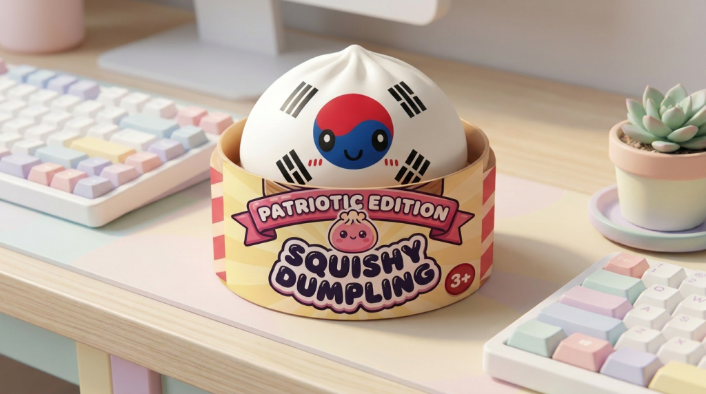 South Korea Flag Squishy Dumpling in its kawaii setting
