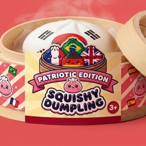 South Korea Flag Squishy Dumpling in its bamboo steamer box