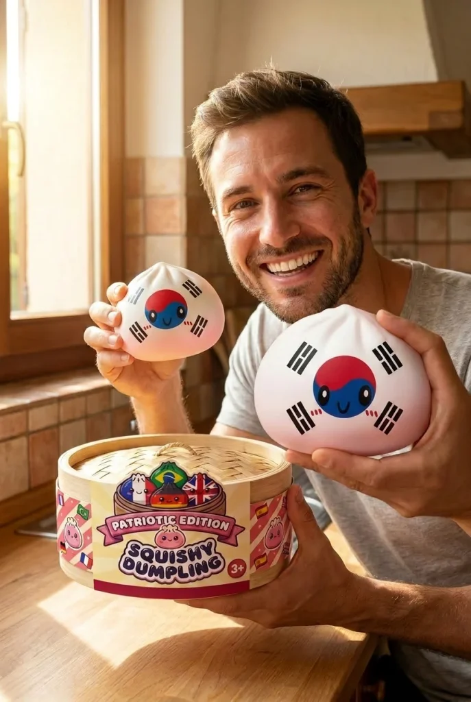 South Korea Flag Squishy Dumpling with its box