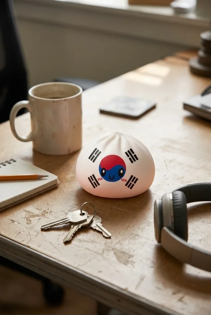 South Korea Flag Squishy Dumpling on the desk