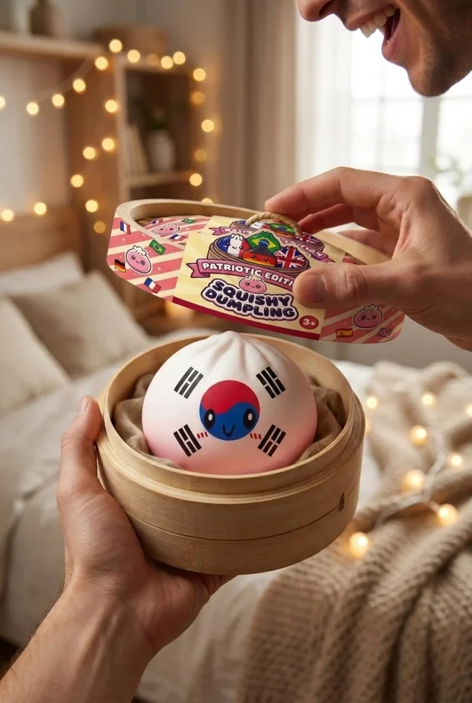 South Korea Flag Squishy Dumpling unboxing moment