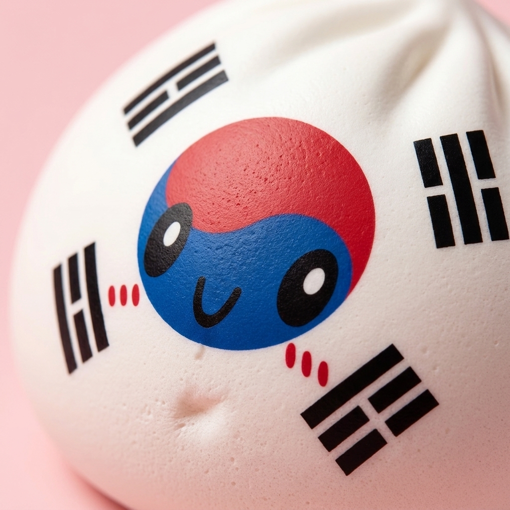 South Korea Flag Squishy Dumpling — close-up of the texture