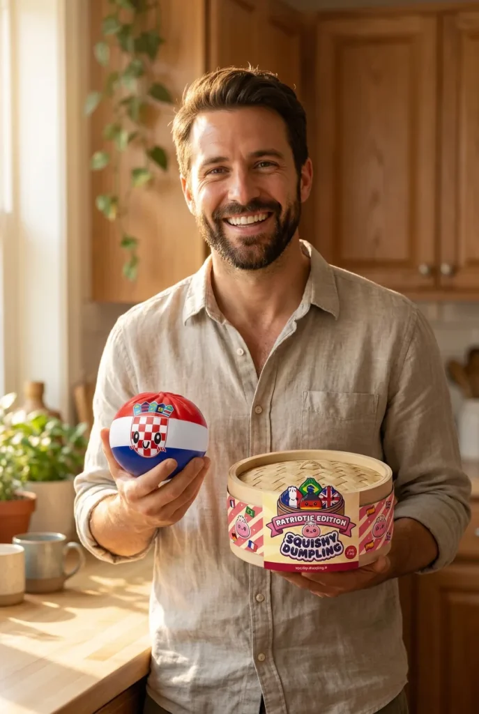 Croatia Flag Dumpling Squishy with its box