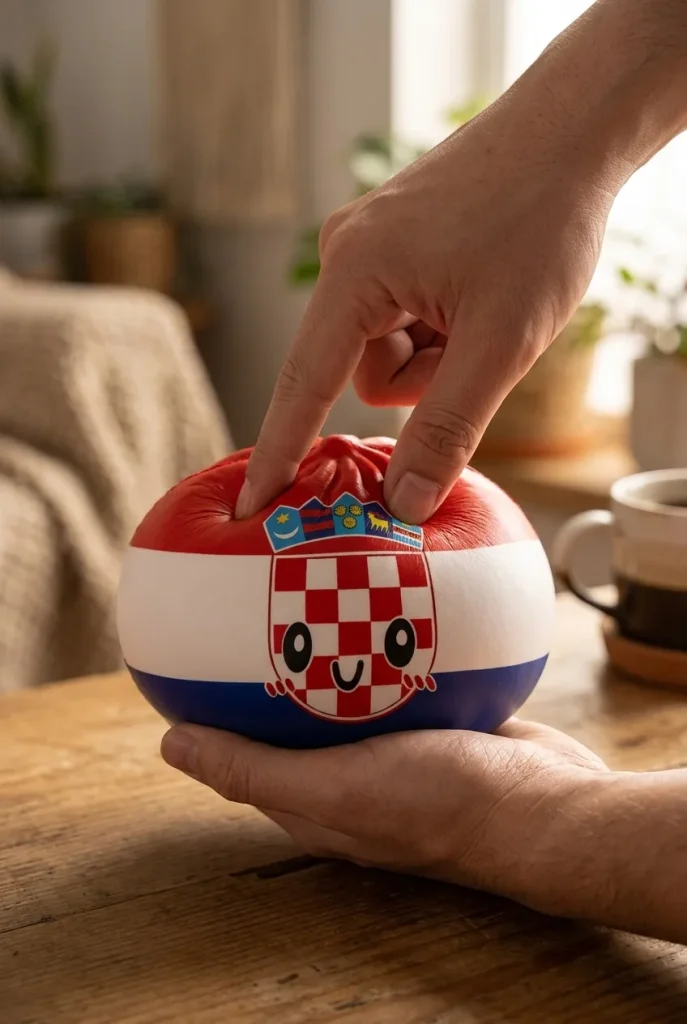 Croatia Flag Dumpling Squishy mid-squish