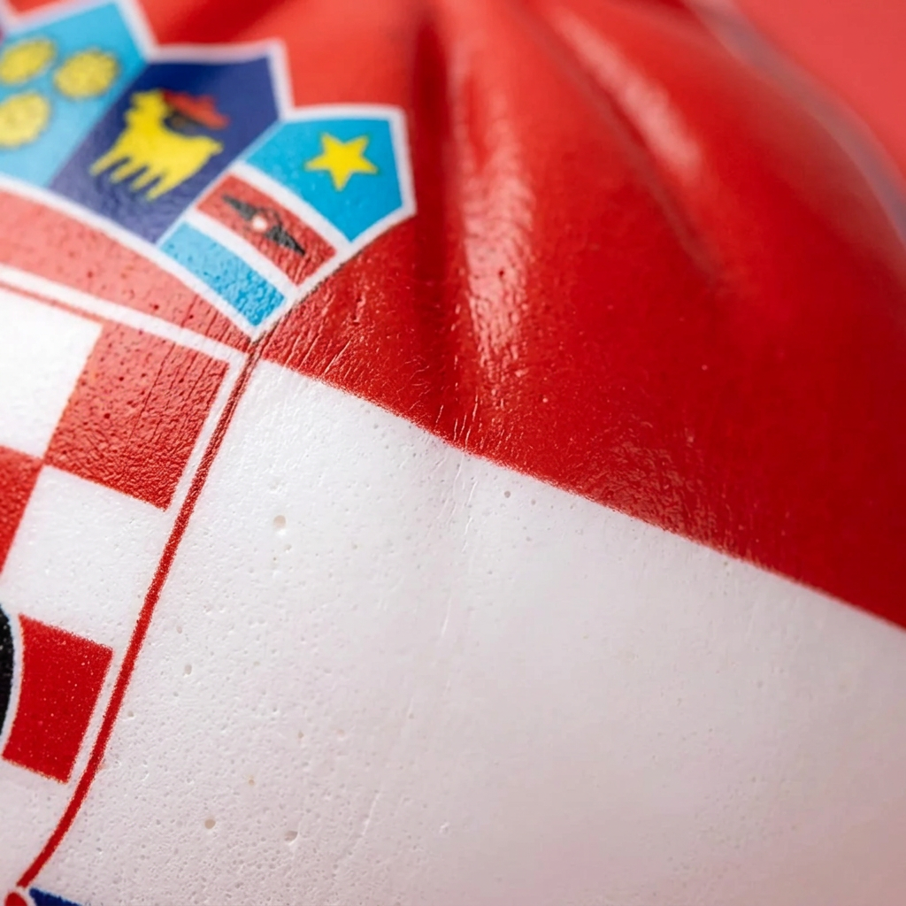 Croatia Flag Dumpling Squishy — close-up of the texture