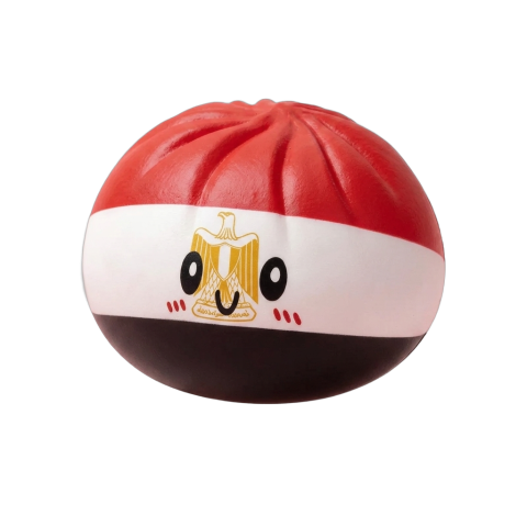 Egypt Flag Dumpling Squishy being squeezed, soft slow-rise foam