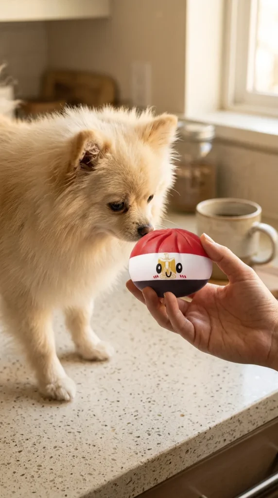 Egypt Flag Dumpling Squishy with a plush friend