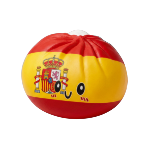Spain Flag Dumpling Squishy being squeezed, soft slow-rise foam