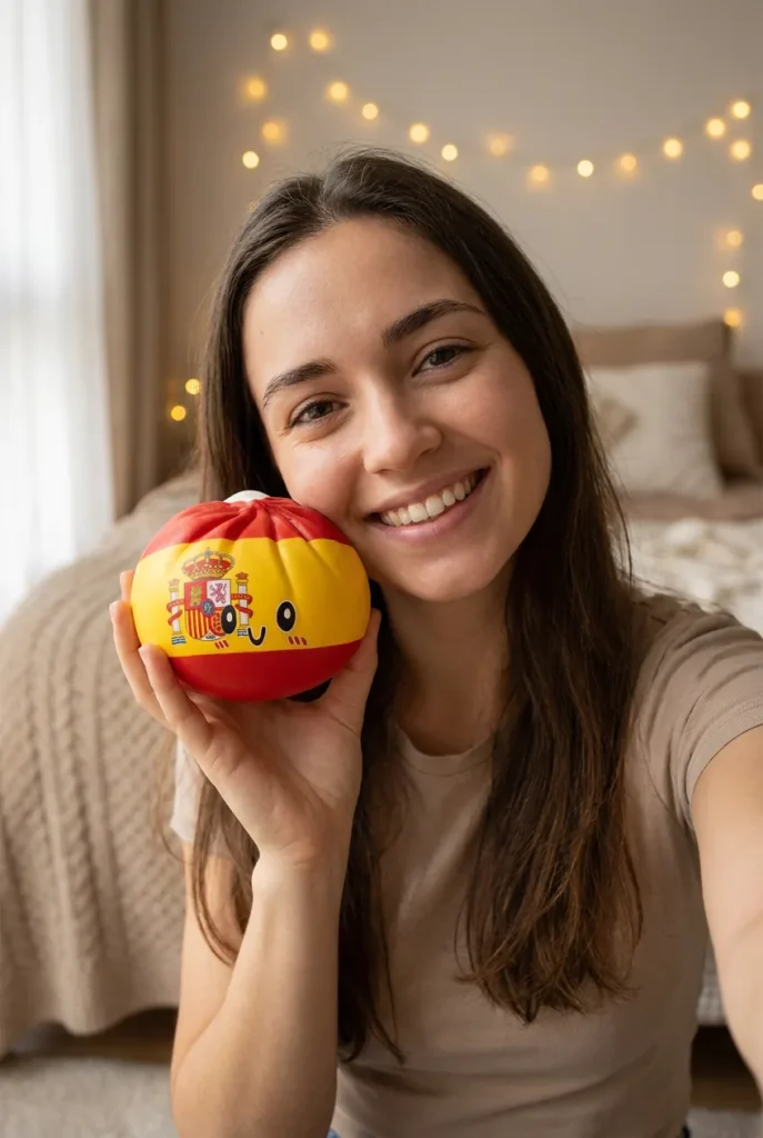 Spain Flag Dumpling Squishy in everyday life