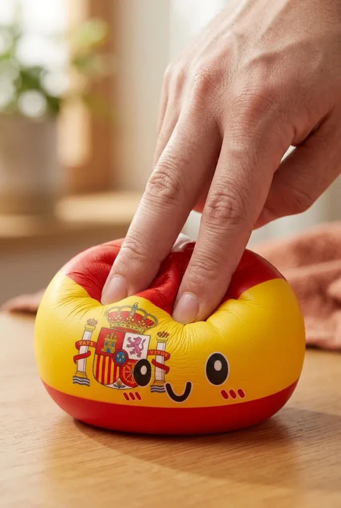 Spain Flag Dumpling Squishy mid-squish
