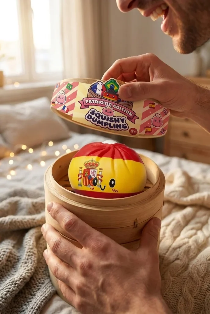 Spain Flag Dumpling Squishy unboxing moment