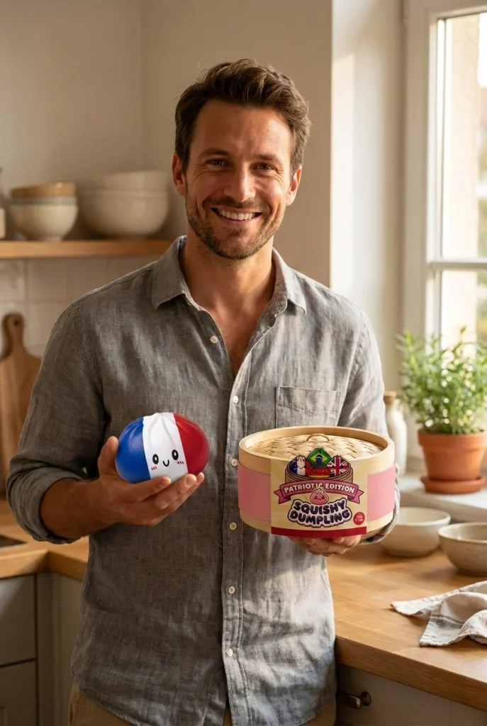 France Flag Dumpling Squishy with its box