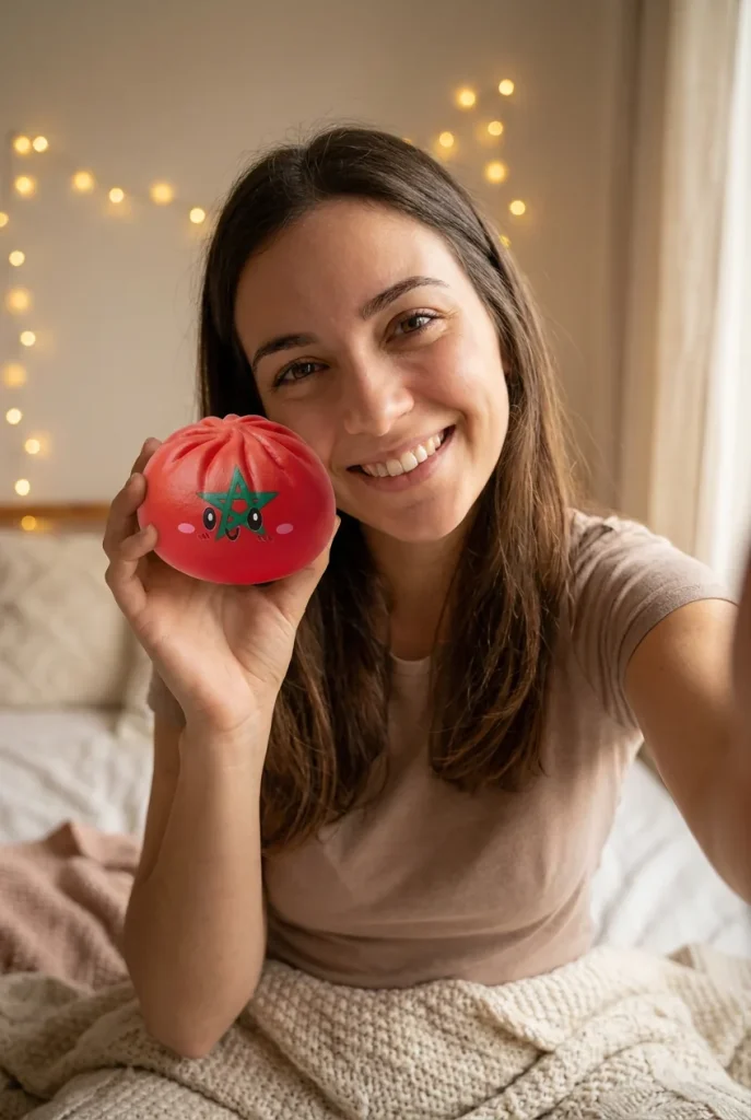 Morocco Flag Dumpling Squishy in everyday life
