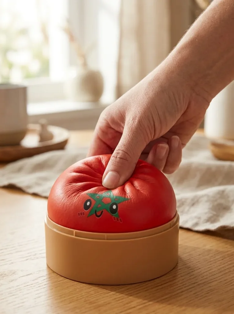 Morocco Flag Dumpling Squishy mid-squish