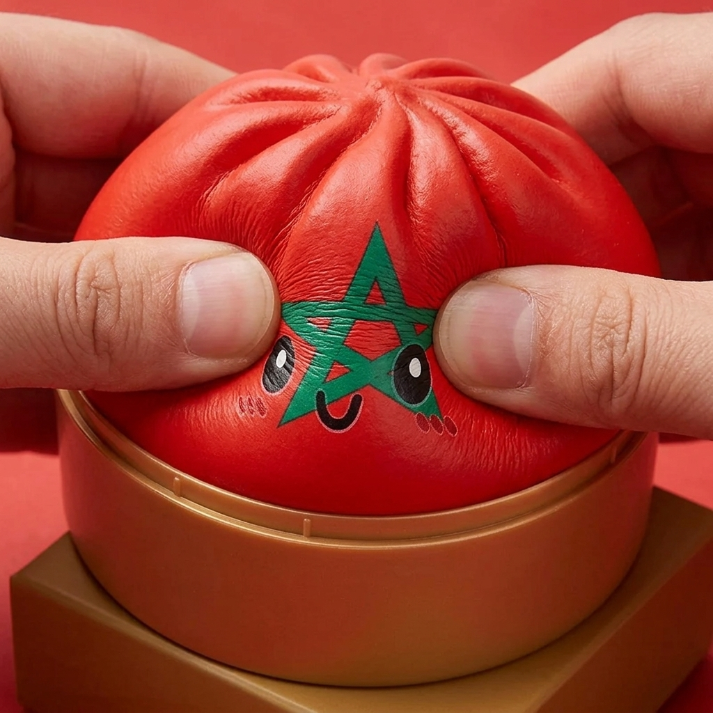 Morocco Flag Dumpling Squishy — slow-rise effect, the foam springs back slowly