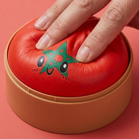 Morocco Flag Dumpling Squishy being squeezed, soft slow-rise foam