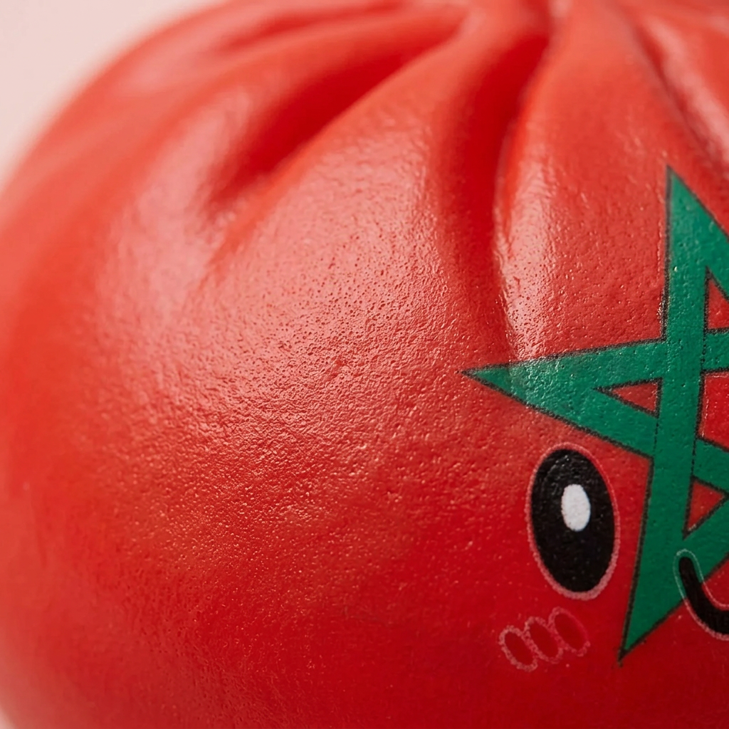 Morocco Flag Dumpling Squishy — close-up of the texture