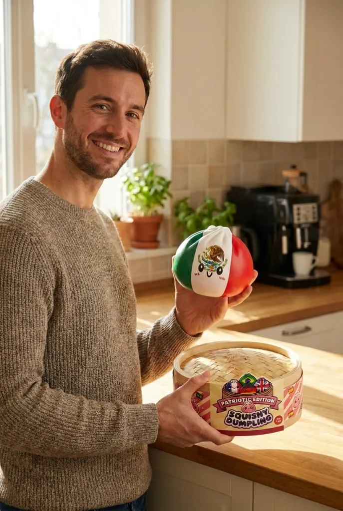 Mexico Flag Dumpling Squishy with its box