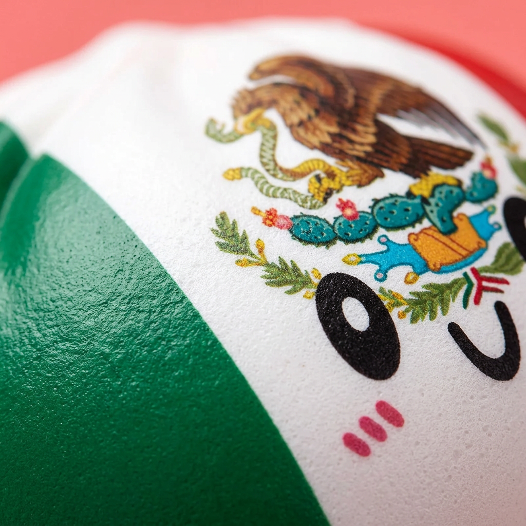 Mexico Flag Dumpling Squishy — close-up of the texture