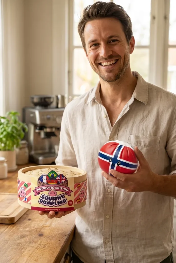 Norway Flag Dumpling Squishy with its box