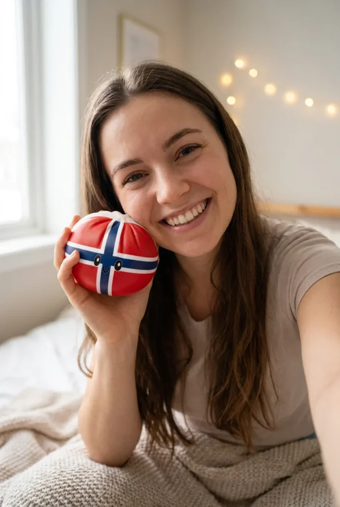 Norway Flag Dumpling Squishy in everyday life