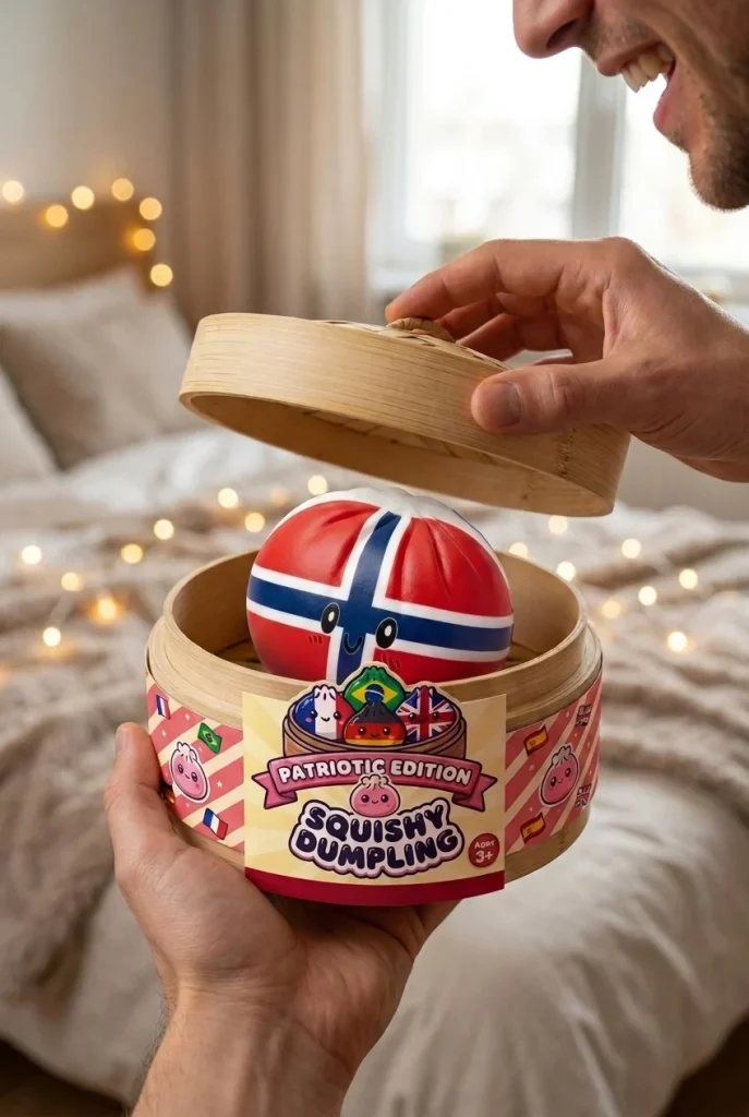 Norway Flag Dumpling Squishy unboxing moment