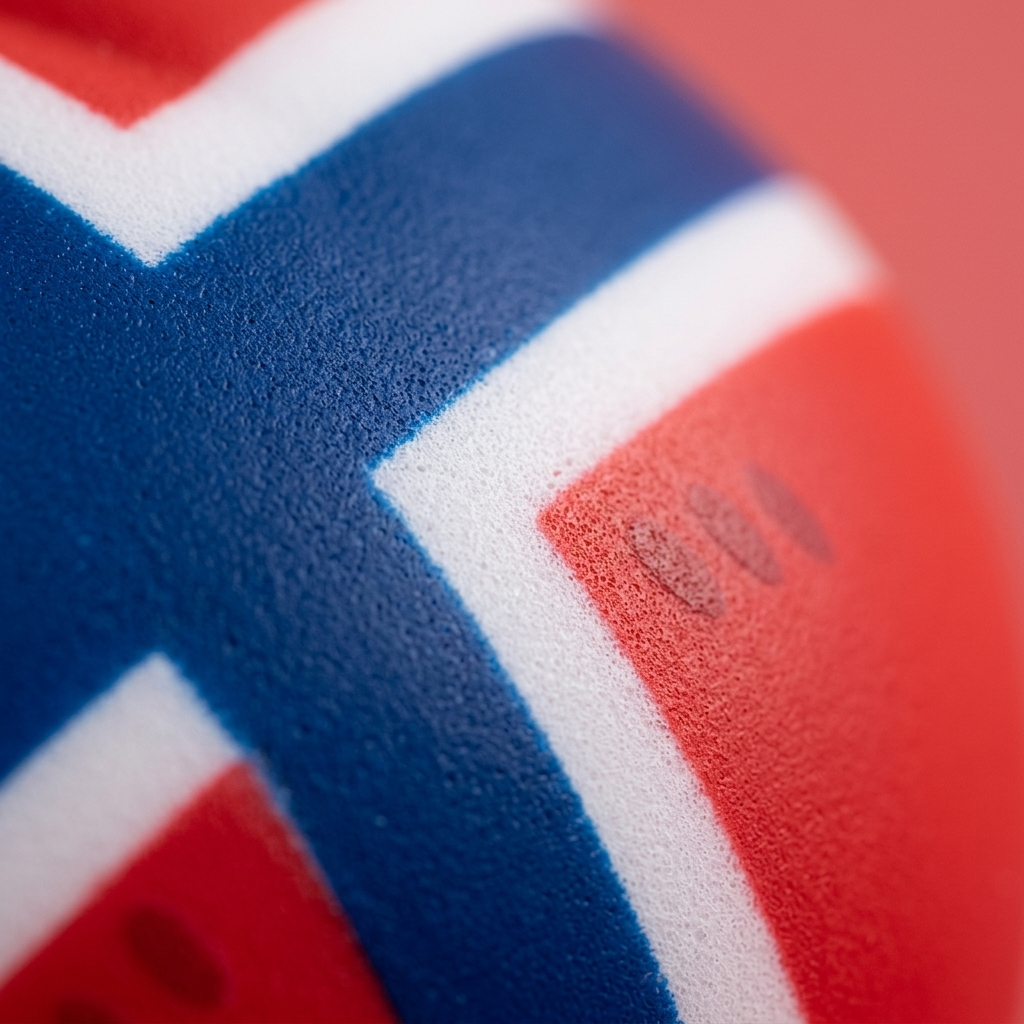 Norway Flag Dumpling Squishy — close-up of the texture