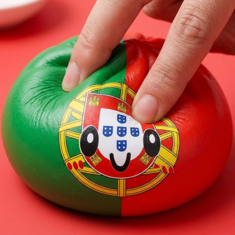 Portugal Flag Squishy Dumpling — slow-rise effect, the foam springs back slowly