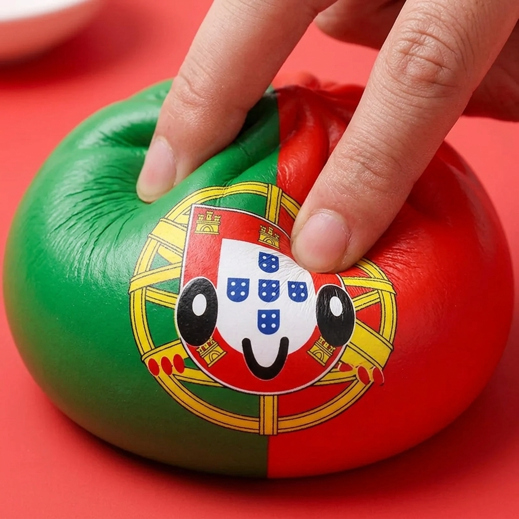 Portugal Flag Squishy Dumpling — slow-rise effect, the foam springs back slowly