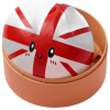 UK Flag Dumpling Squishy Toy being squeezed, soft slow-rise foam