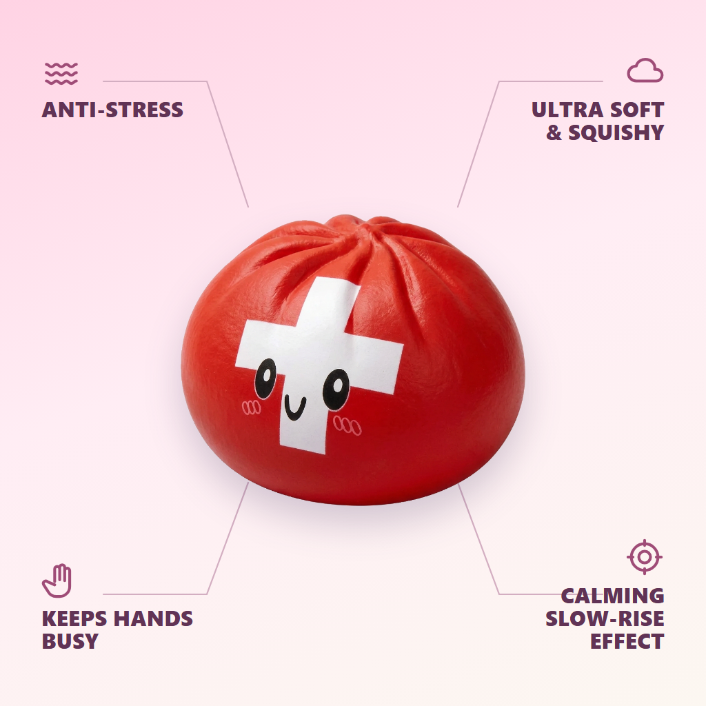 Swiss Flag Dumpling Squishy Toy — its benefits
