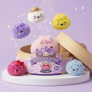 Dumpling Squishy Mystery Surprise being squeezed, soft slow-rise foam