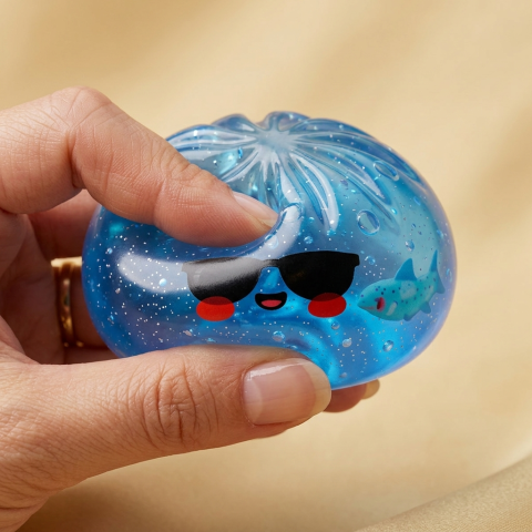 Sunglasses Dumpling Squishy — slow-rise effect, the foam springs back slowly