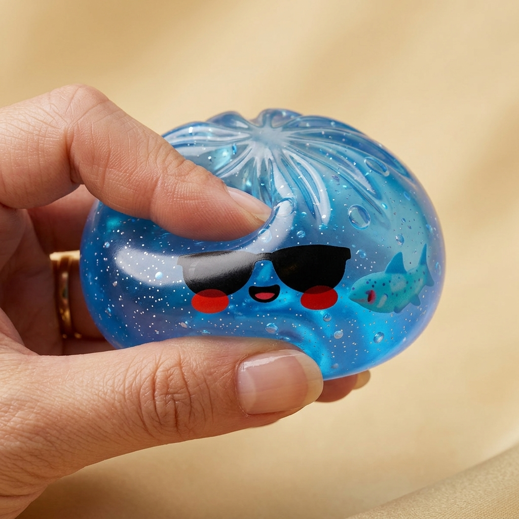 Sunglasses Dumpling Squishy — slow-rise effect, the foam springs back slowly
