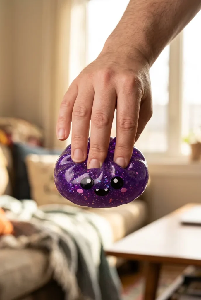 Vampire Halloween Glitter Dumpling Squishy mid-squish