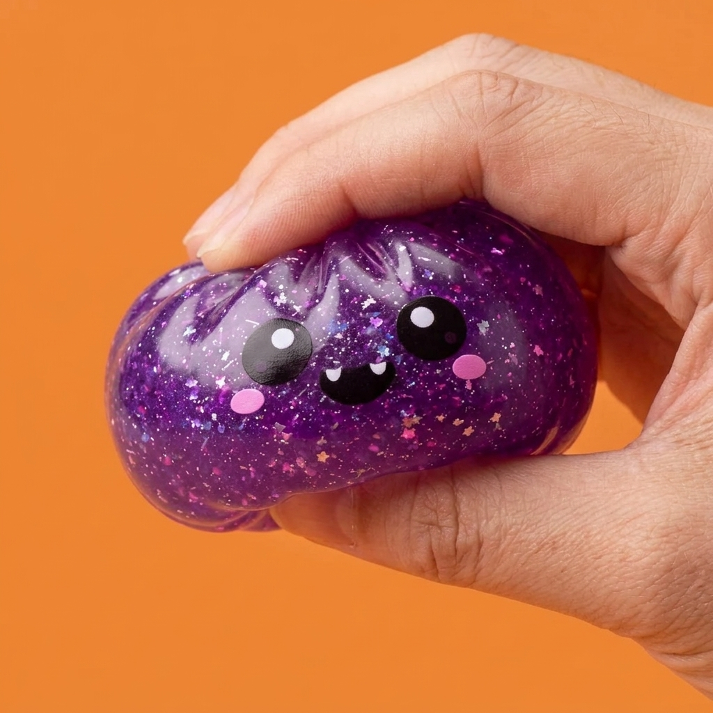 Vampire Halloween Glitter Dumpling Squishy — slow-rise effect, the foam springs back slowly
