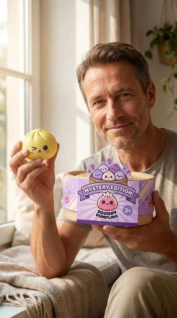 Viral Mystery Dumpling Squishy with its box