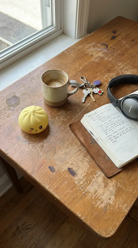 Viral Mystery Dumpling Squishy on the desk