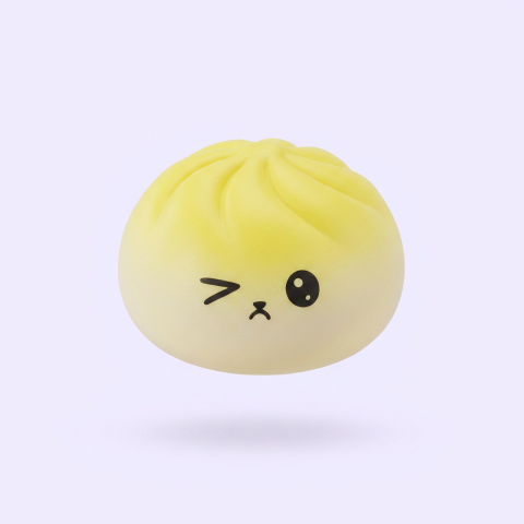 Viral Mystery Dumpling Squishy being squeezed, soft slow-rise foam
