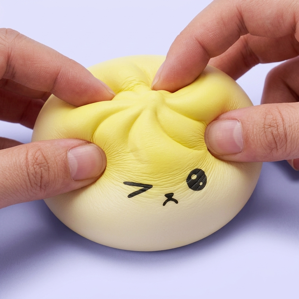 Viral Mystery Dumpling Squishy — slow-rise effect, the foam springs back slowly