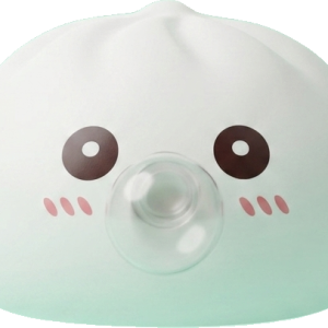 Giant Dumpling Squishy Cloud White being squeezed, soft slow-rise foam